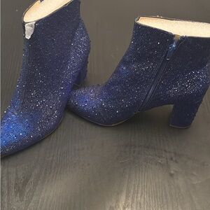 Betsey Johnson Sparkling Blue Ankle Boots